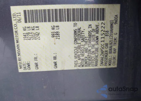 2012 Nissan Altima 2.5 S from USA, damaged, VIN 1N4AL2AP5CC115222